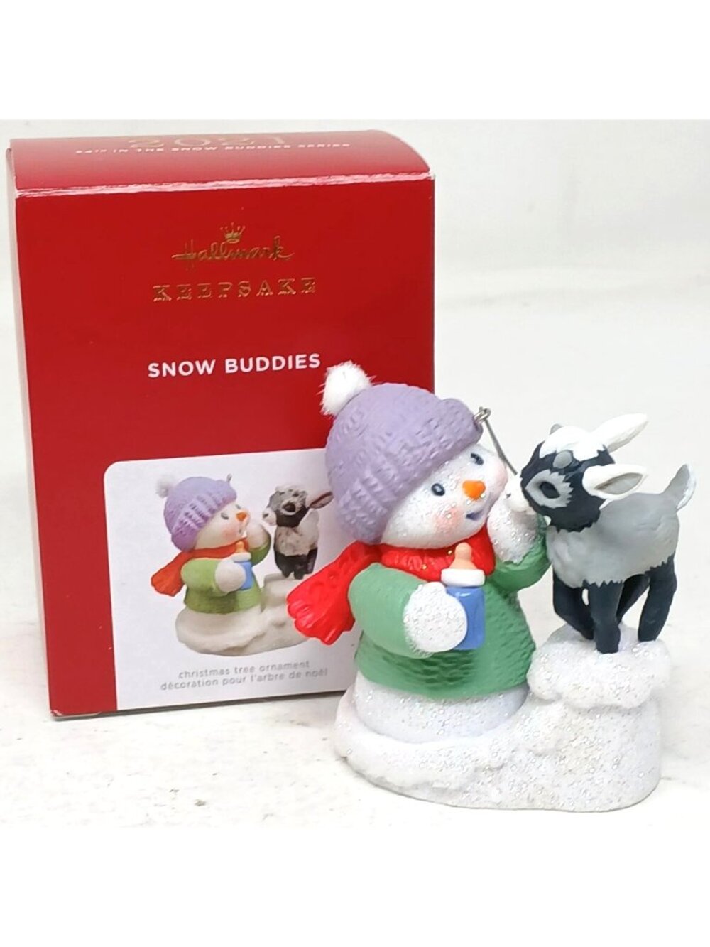 Hallmark 2021 Snow Buddies Ornament Snowman Baby Goat 24th QXR9152 #M-23